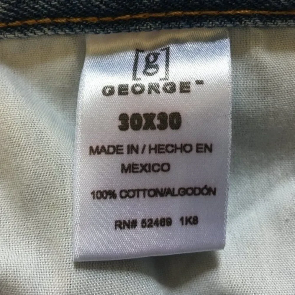 George Distressed Jeans Rigid Denim 100% Cotton Men’s Size 30 Measures 30x27